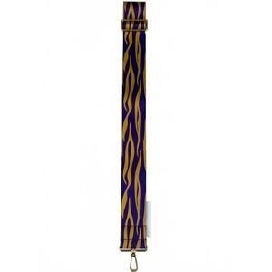 NEW AMESLAYNE women's tiger stripe purse strap in purple / gold